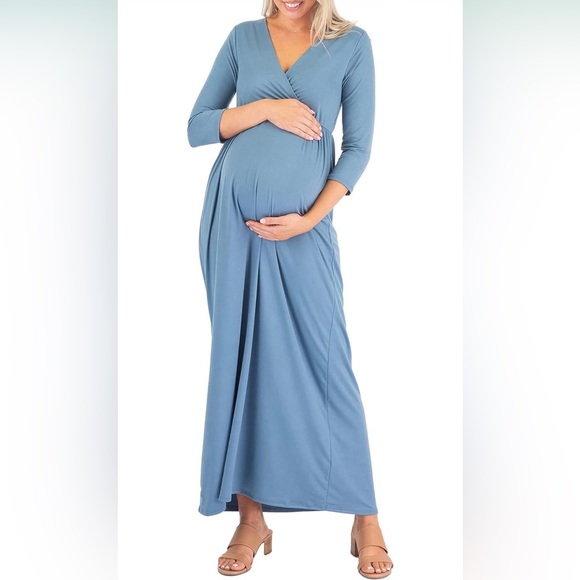Mother Bee Maternity Dresses & Skirts - Mother Bee Maternity 3/4 Sleeve Maxi Dress